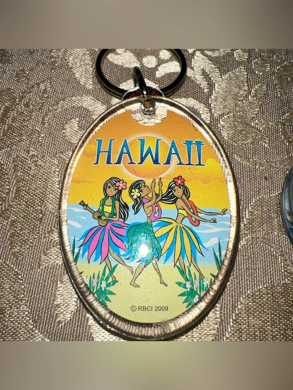 Lot Of Two Hawaii Keychains Palm Trees Hawaii Dancers